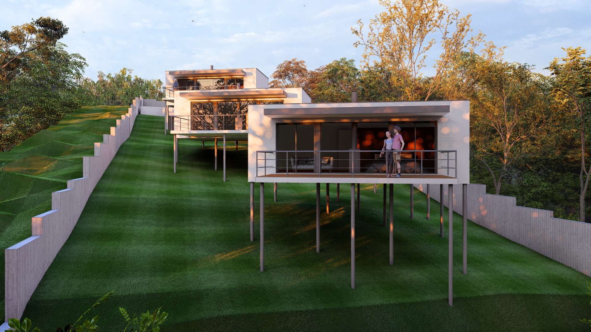 Cabañas del Bosque en O Rosal. Apartamentos Turísticos. Nam Arquitectos.