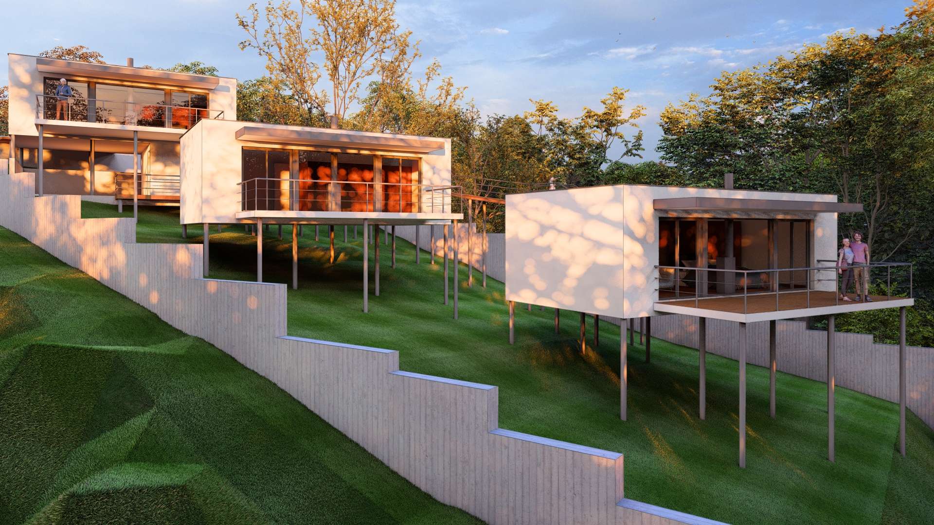 Cabañas del Bosque en O Rosal. Apartamentos Turísticos. Nam Arquitectos.